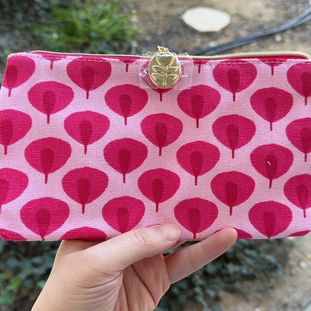 Estee Lauder Makeup Cosmetics Bag/ Pouch with flower zipper 10*4